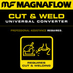 MagnaFlow Conv Univ 2in Inlet/Outlet Ctr/Ctr Round 9in Body L x 5.125in W x 13in Overall L 49 State - Miami AutoSport Technik