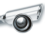 Borla 2.25in Inlet 4in Round Rolled Angle Cut Resonated x 13in Long Exhaust Tip - Miami AutoSport Technik